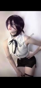 New Chainsaw Man Reze Cosplay Shirt Shorts Uniform Set Sleeveless  Plus Size Halloween Party Anime㏇X0409