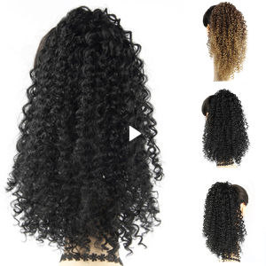 Available Original Wig for Women Human Hair Women Ponytail Hair Extension Clip Synthetic African Curly Hairpieces with Elastic Band Comb