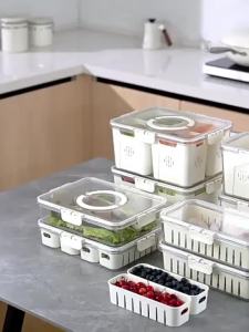 MEITAITAI penyimpanan makanan kulkas dengan tutup kedap udara wadah sayur dan buah Wadah bawang