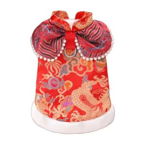 Áo len chui đầu cho chó Lông Coat Cho chó trung bình Để chó lớn Cho Mùa Đông Trung Quốc Phù Hợp Với Thêu Trung Quốc Phù Hợp Với Trang Phục