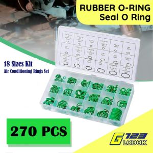 270 PCS Seal Sil Oring O Ring O-Ring HNBR Universal Gasket Karet Rubber Flexible 1/2 3/8 5/8 R134A R22 Kran Pipa Pompa AC Mobil