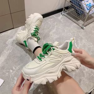 IELGY Daddy Shoes Female 2024 Student Versatile Breathable Heightened Hong Kong Style Sneakers