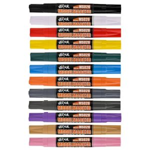 12pcs D001 0.07mm Oil-based Marker Double Headed 0.7mm Model Marker Kit for GK Building Model Making Tools Details Model Tools Hobby DIY
