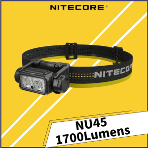 NITECORE NU45 1700Lumens Headlamp Bulit-in 4000mAh Battery Type-C Rechargeable Headlight White+Red Light For Night Runing/Camping