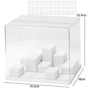 กล่องทึบของเล่นโมดูล DIY กล่องเก็บของกล่องโชว์อะคริลิคใสกันฝุ่นบล็อกตัวต่อหุ่นของเล่นตู้โชว์กล่องเก็บของฟอง Mart ในบ้าน