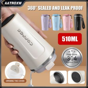 Travel Insulated Coffee Mug With Lid 18oz Vacuum Stainless Steel Cup Durable Double Wall Leak-Proof Reusable Coffee Cup Thermos Mug For Travel Office School Party Camping Aatroxw