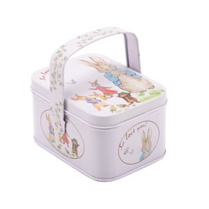 TSEVD Vintage Tinplate Candy Cookie Suitcase Birthday Party Decorative Storage Box Gift Box Storage Can Organizer Box