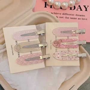 3PCS/SET Korean-style New Bow-knot Seamless Hair Clip Acrylic Teardrop Duckbill Side Clip