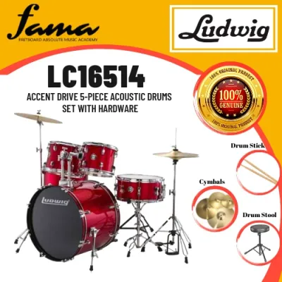 [FAMA]Ludwig LC16514 Accent Drive 5-Piece Acoustic Drums Set With Hardware