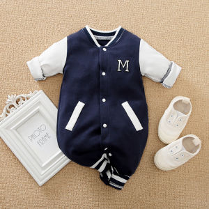Baby Clothes 100% Cotton Long Sleeve Sport Style Jumpsuit Bodysuit Romper For 0-18months Baby Boys