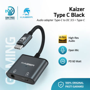 Kaizer Splitter Type C to DC 3.5mm Audio Jack Splitter Audio PD 60W Open Mic