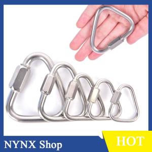 [NYNX] Triangle Carabiner Stainless Steel Keychain Snap Clip Hook Buckle Screw Lock