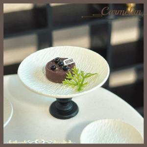 [Carmelun] 1Pcs Dollhouse Miniature Pattern Tray Model Mini Meal Plate High Foot Fruit Plate Toys DIY Accessories