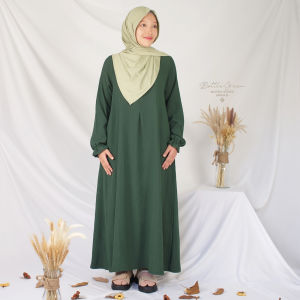 SAWVA | WAHDA Casual Long Dress Daily BOTTLEGREEN