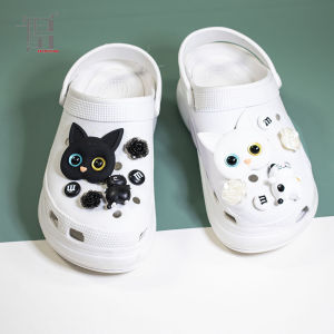 Simulation 3D Cartoon Cat Women Shoes Charms Shoes Accessories DIY Resin Cat Garden Shoes Decoration for Crocs