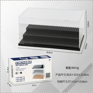 กล่องใส่ของเล่น ไม่ต้องสะกดคำ กล่องแสดงสินค้า การแสดงของเล่นบล็อกตัวต่อ โปร่งใส อนุภาคขนาดเล็ก