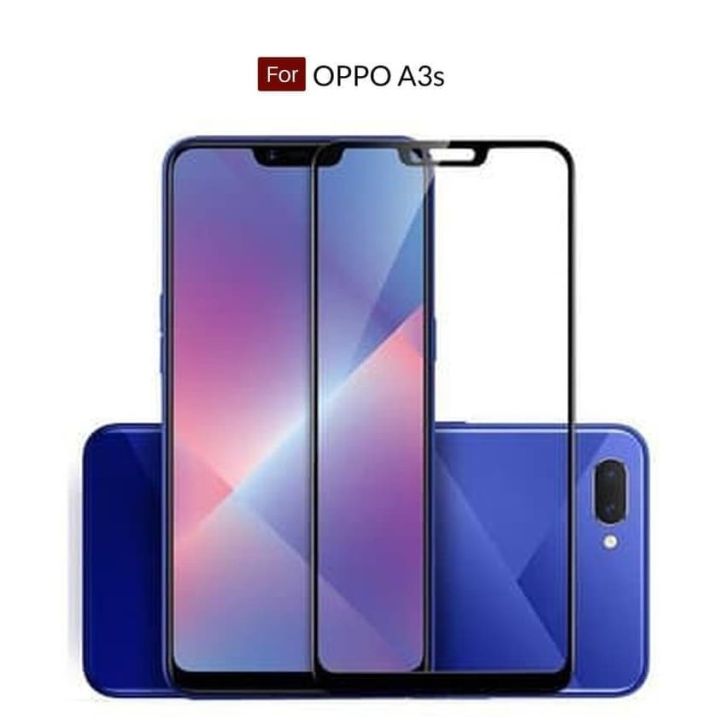 ANTI GORES LAYAR FULL OPPO A3S SCREEN GUARD FULL LEM TEMPERED