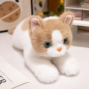 JOJO CASTLE 45/55cm Cute Simulation Cat Plush Toys 8 Colors Soft Stuffed Kitten Model Fake Cat Realist Animals Kids Girls Valentines Day Gift for Birthday