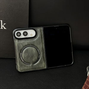 For iPhone Duo Fold Case Luxury PU leather Protective Back Cover For MagSafe Wireless Charging Shell Phone Funda