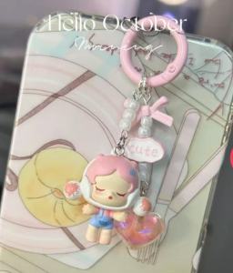 Genuine Pop Mart Cute Pellet Pendant Anti-Lost Mobile Phone Keychain Bag Pendant Female and Small Gift