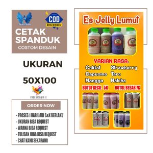 Cetak Spanduk Banner ES JELLY LUMUT Costom Desain