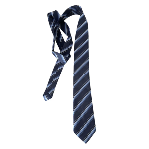 Trendy Blue Striped Long Tie Easy To Adjust Knot Design School Shirt Tie For Everyday Outfits And Special Event