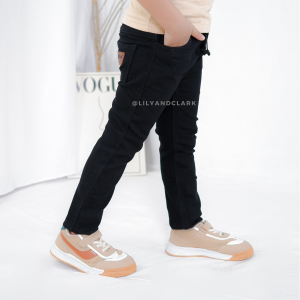 Lily And Clark Celana Jeans Anak Laki-Laki Basic Warna Hitam JB03  Bold V2