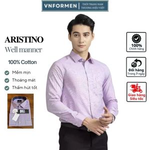 Áo sơ mi nam dài tay ARISTINO BUSINESS phom suông nhẹ 100% cotton mềm mát thoáng khí 1LS09702