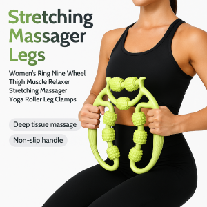 Nine Wheel Ring Leg Clamp Muscle Relaxation Slimming Dual Effect Yoga Auxiliary Massage Artifact Portable Handheld Leg Clamp