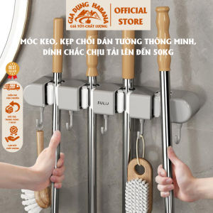 Móc Treo Kẹp Chổi Dán Tường Thông Minh - Không Cần Khoan Tường - Tiết Kiệm Không Gian