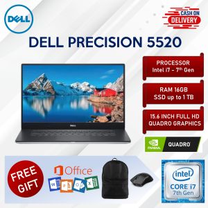 Dell Precision 5520 Workstation Laptop i7 7th Gen 16GB RAM 256GB 512GB 1TB SSD 15.6 Inch Full HD NVIDIA Quadro M1200 Graphics