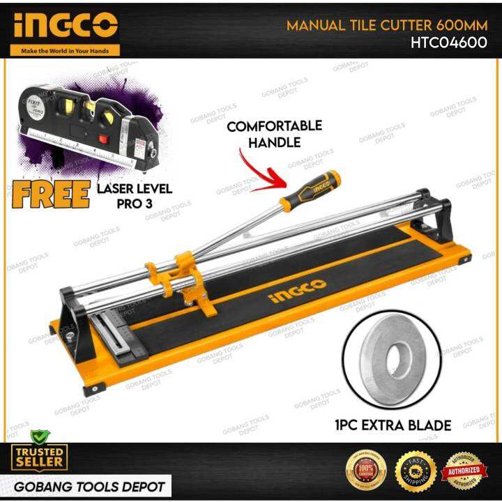 INGCO Manual Tile Cutter 600mm HTC04600 with Free Laser Level PRO 3 ...