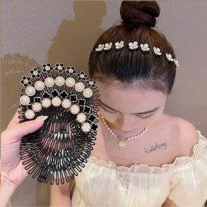 Lược chải tóc hình hoa thời trang hàn quốc có thể giúp phụ nữ tổ chức lược chải tóc và phụ kiện tóc ở phía trước và phía sau đầu