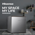 Hisense Kulkas Mini Bar Kulkas 1 Pintu - RR58D4IGN (Refrigerator) Lemari Es Portable  - Silver 【Net Capacity 42L】 【Space-Friendly】【Low Noise】【Separate Chiller】. 