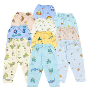 Combo 10 quần DÀI thun lạnh 10 hình họa tiết mặc mát cho bé trai bé gái từ 4-16kg cho bé từ 0-3 tuổi