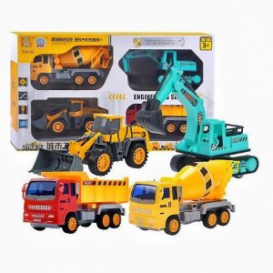 Childrens Engineering Boy Puzzle Cognitive Toy Excavator Bulldozer Hook Machine Mixing Car Set