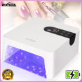 DOYADA Rechargeable UV LED Nail Lamp Professional Fast Curing Lamp for Gel Nail Polish Automatic Sensor Cordless UV Light for Nails with 4 Timers and LCD Display. 
