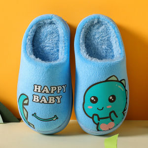 Childrens cotton slippers cartoon dinosaur home cute fur slippers for kids 922