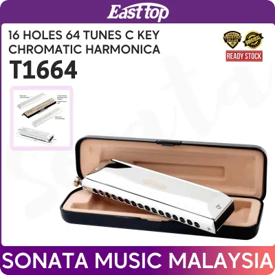 Easttop T1664 16 Holes 64 Tunes C Key Chromatic Harmonica