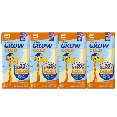 Lốc 4 Hộp Sữa Abbott Grow Gold 110/180ml Vani Hỗ Trợ Phát Triển Chiều Cao (Trên 1 Tuổi) - BiboMart