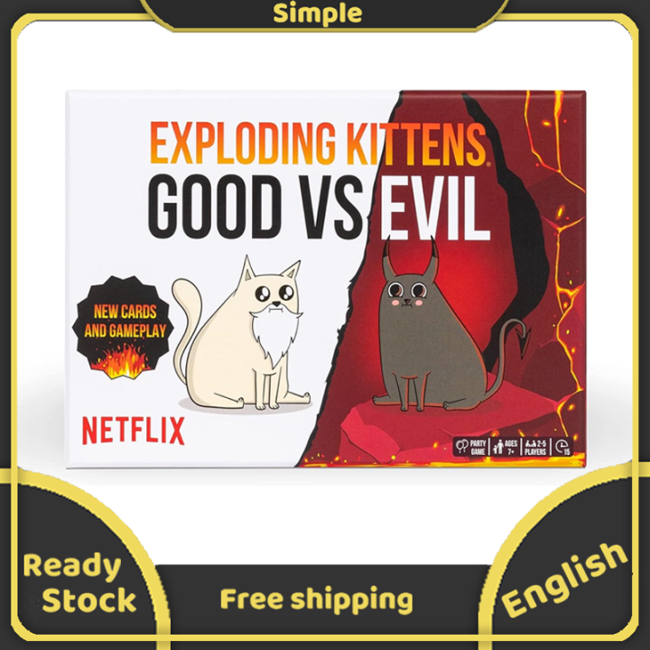 Exploding Kittens Good Vs. Evil Board Game 55 Cards Elevate With New 