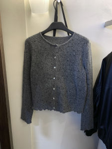 Women Heart Polka Dot Ruffle Cardigan Sweater 2026 Fall New Cute Style Knit Outerwear