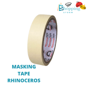 Lakban Kertas Masking Tape RHINOCEROS Tape Putih 24mm x 10m