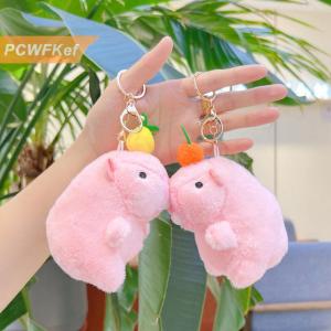 【PCWFKef】 Dễ thương phim hoạt hình capybara sang trọng keychain sáng tạo thời trang fluffty đồ chơi Kawaii búp bê xe Keyring Ba Lô Trang trí phụ kiện Quà Tặng