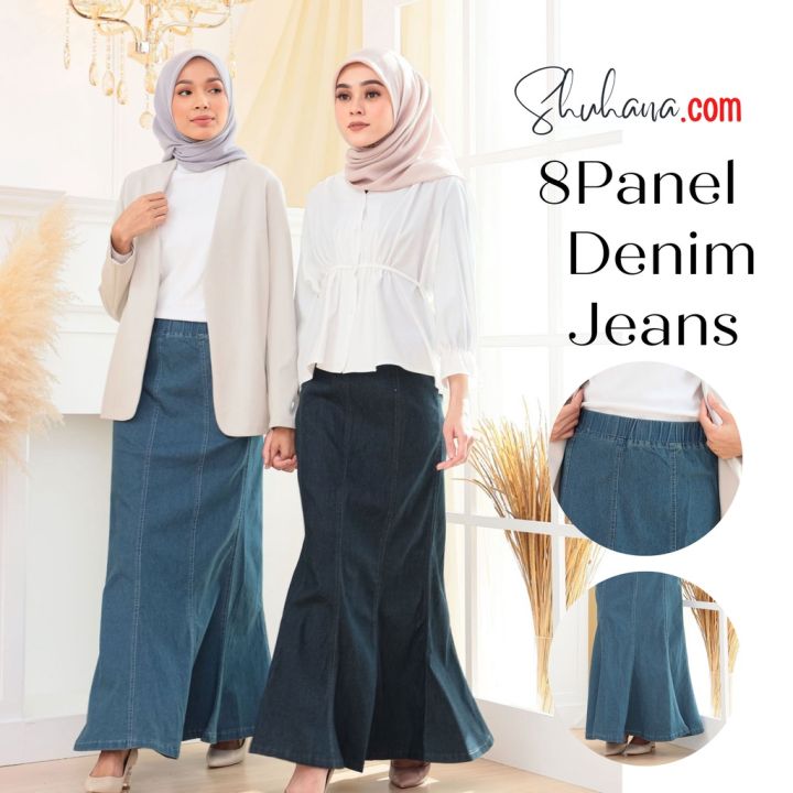 Skirt denim sale muslimah