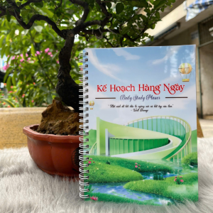 Sổ Tay Kế Hoạch Hàng Ngày Lò Xo 120 trang mẫu 01 chất liệu bìa gỗ tráng gương kích thước 15x21cm