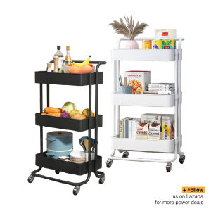 TATAMI Kitchen Rack - 3 Tier / Kitchen Trolley / Kitchen Storage / Laundry Trolley / Rack / Multi-Purpose / (JIJISG)