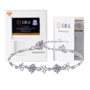 LOVETIA Gelang Luxury Round Bracelet Perhiasan Moissanite Bintang Sertifikat GRA Original XRZ025