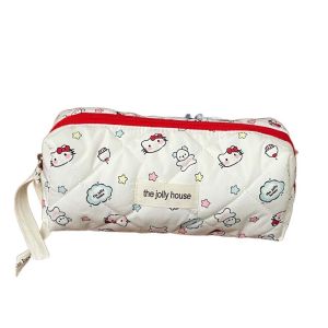 BAIXL Cotton Butter Bear Cosmetic Bag Kitty Large Capacity KT Cat Storage Handbag Soft Kawaii Make Up Pouch Bag Girls