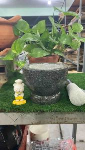 ครกหินอ่างศิลา 6.5นิ้ว การตั้งครกตำนามพริก ครกหินแกรนิต ครกพร้อมสาก